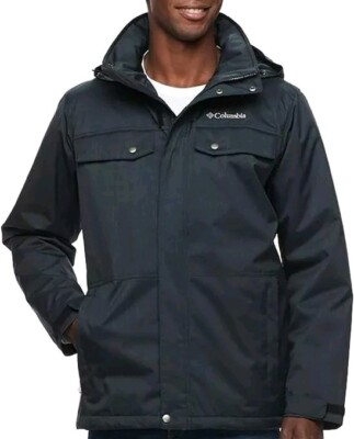 *NWT*Columbia Men's Tinline Trail Insulated Thermal Coil Hooded Jacket  (Black,L)
