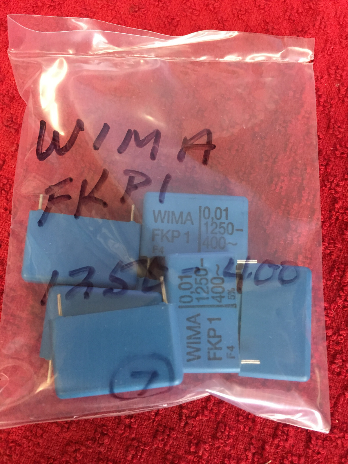 10 Condensatori WIMA FKP1 6800pF 6.8nF 1000V Passo 5% 15mm - Made In Germany