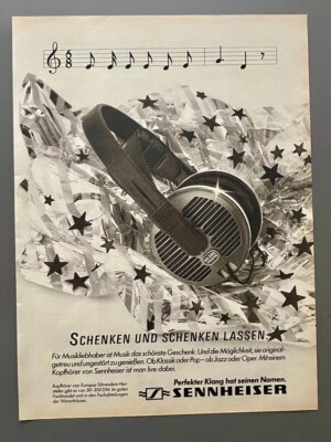 Sennheiser Kopfhörer Headphones 80s retro 1987 Vintage Advert Werbung Reklame