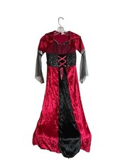 Gothic Vampira Girls10-12 Costume Red Black