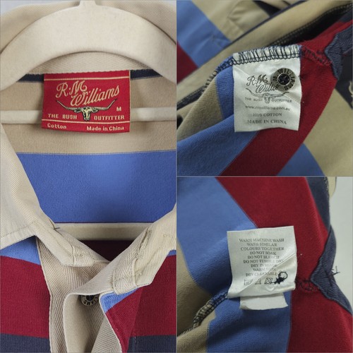 R.M. Williams Men's Classic Tweedale Rugby Shirt Cotton Multi Med Pre Owned EUC - Picture 12 of 12
