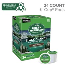 Green Mountain Coffee Roasters,Black Granite Dark Roast KCup Coffee Pods,24Count
