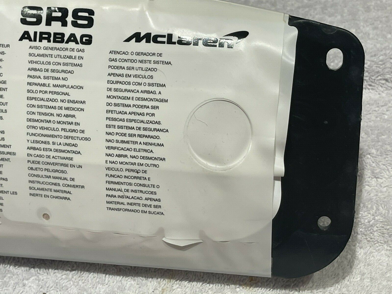 Genuine McLaren MP4-12C / 650 Passenger Side   Bag 30786221 Never Installed