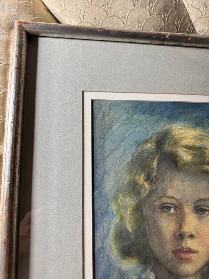 Pintura Acuarela "Infancia" Cyril Gardner (1907 - 2003) - Firmada y Enmarcada Foto 2 de 4