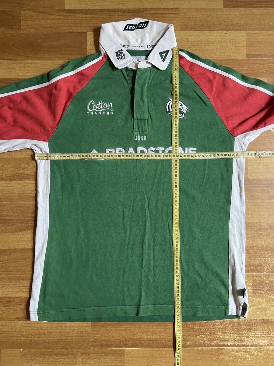 Maillot Rugby Vintage Leicester Tigers – 2004 – Coton Traders – Manches Longues – Taille Jeunesse