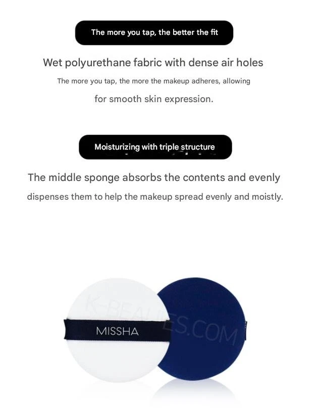 MISSHA Air In Puff 5 piezas Esponjas Air Puff Cojín de aire Puff K-Beauty Herramienta de maquillaje Foto 4 de 4