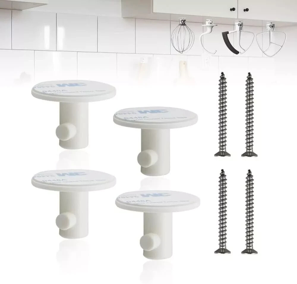 4-Pack Stand Mixer Attachment Holders with Mounting Screws for Easy Storage-image