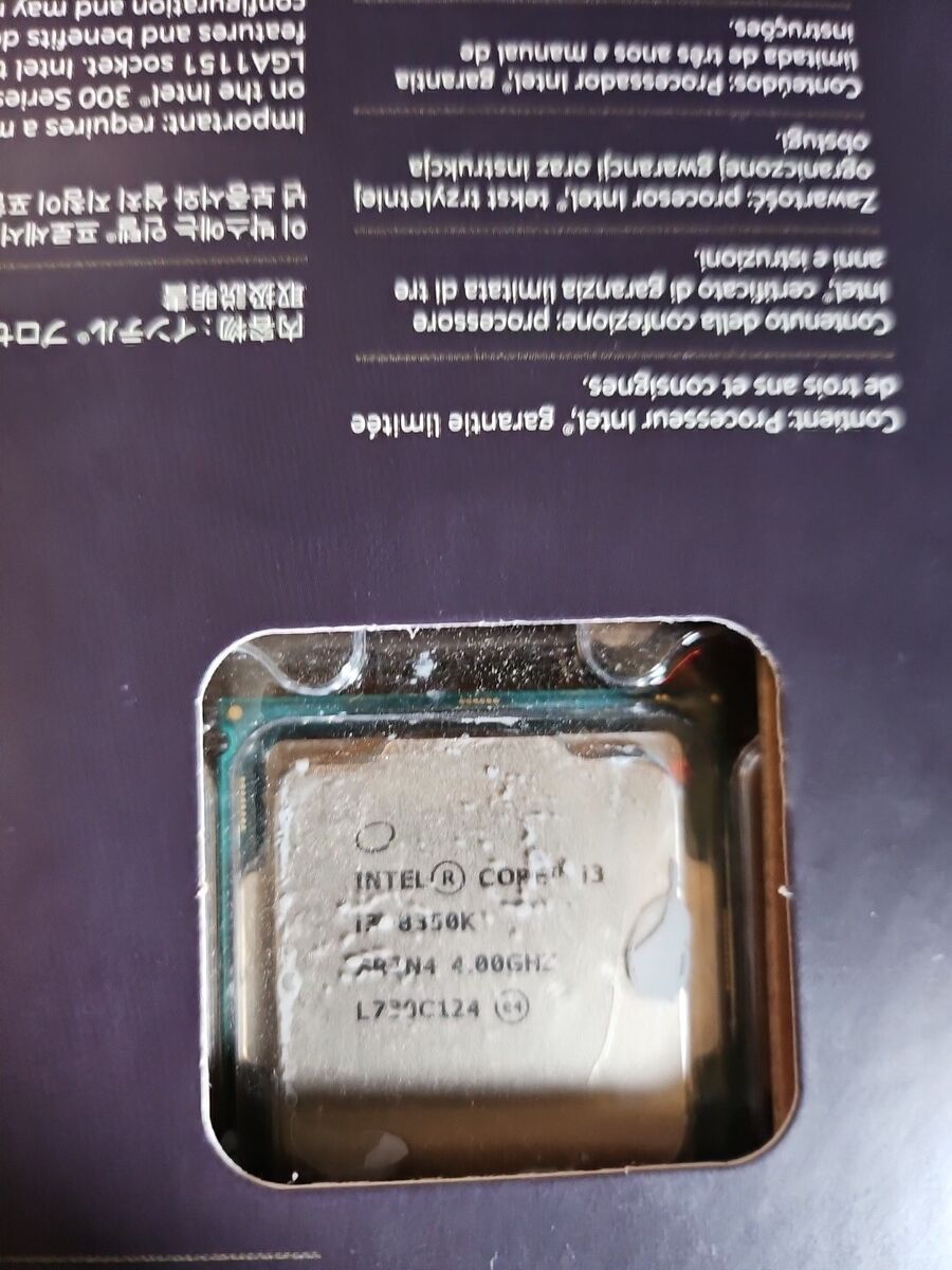 Intel Core i3-8350K CPU 4.0GHz 4-Core LGA 1151 Processor Intel Core i3-8350K CPU 4.0GHz 4-Core LGA 1151 Processor