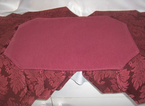 Vintage 8 Stück Tisch Tischsets Burgund Wein Brokat Blumen 12/17 Abwaschbar SCHÖN - Bild 6 von 13