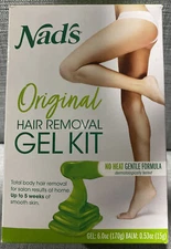 Nads Wax Kit Gel - Hair Removal For Women - Body+Face - All 6 Ounce