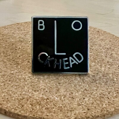 Vintage IAN DURY BLOCKHEAD Stiff Records Enamel Promo Pin  Barney Bubbles 