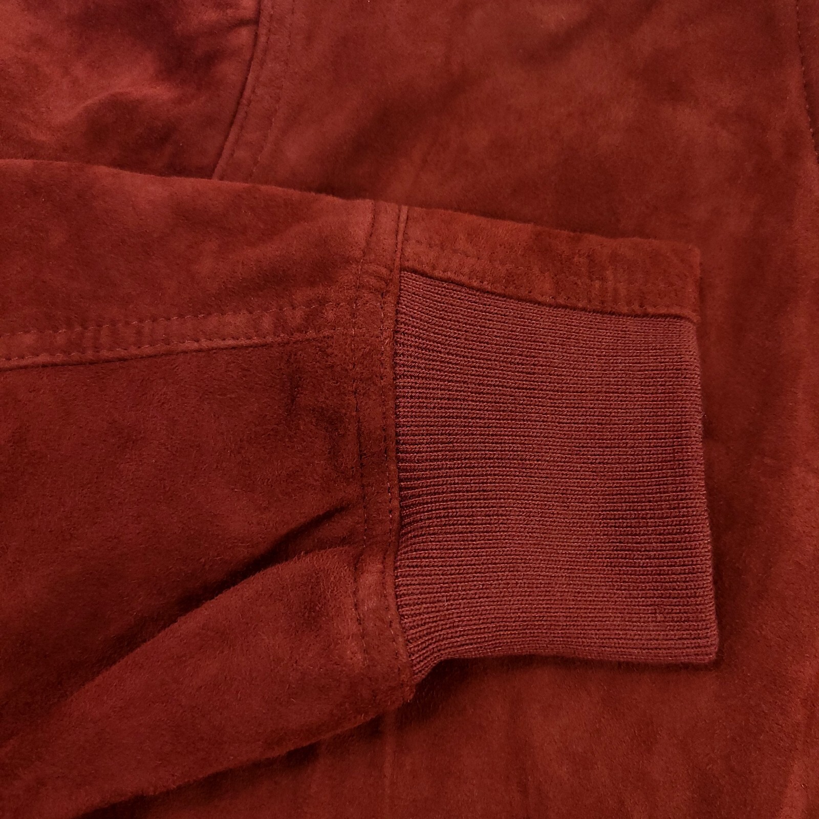 398 BLANK NYC Red Light Suede Leather Full Zip Bomber Jacket Mens Size