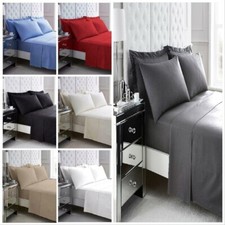 Image of Luxury 100% Egyptian Cotton Fitted , Flat Sheets 200 Thread Count All Sizes