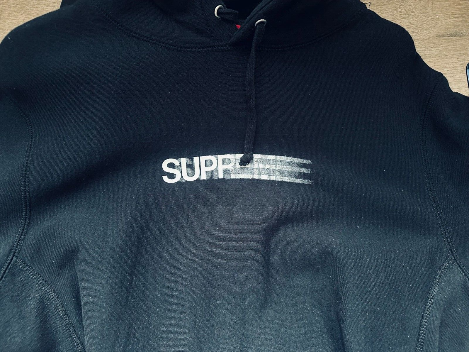 Supreme Motion Logo Hoodie Black Hooded Sweatshirt Size Medium