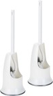 2 Pack Curved Toilet Bowl Brush with Holder for Bathroom, Compact Toilet Brush