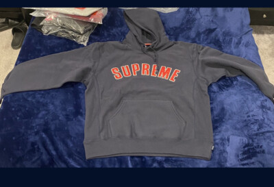 SUPREME Pearl Logo Hooded Sweatshirt - NAVY - SIZE Large | eBay