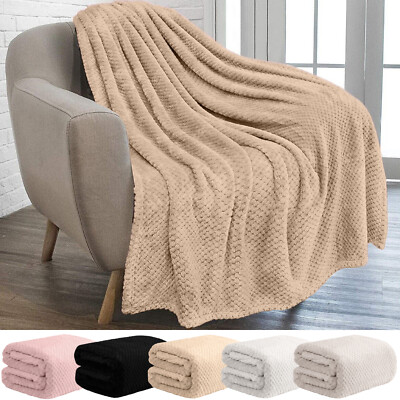 Luxus Popcorn Waffeldecke Nerz Überwurf warm Fleece groß über Bett Reise groß