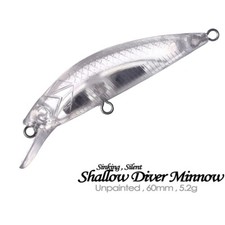 30PCS 6cm 5.2g Shallow Diver Sinking Minnow Unpainted Bait Blank Fishing Lure