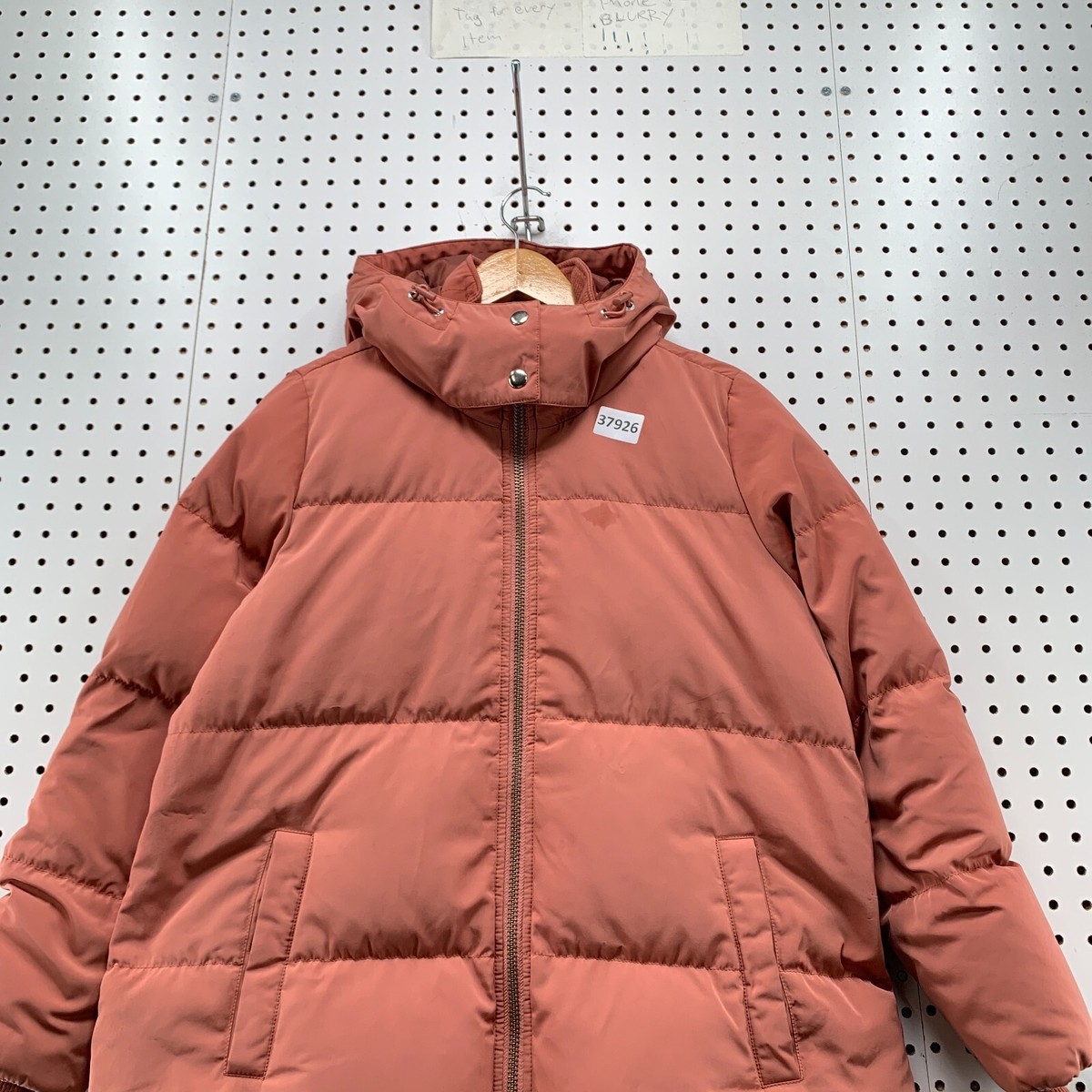 Madewell Down Puffer Jacket Womens XS Peach Pink Hooded