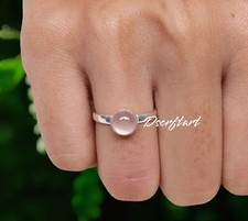 Rose Quartz Statement Ring, 925 Sterling Silver Handmade Ring, Gift For Her
