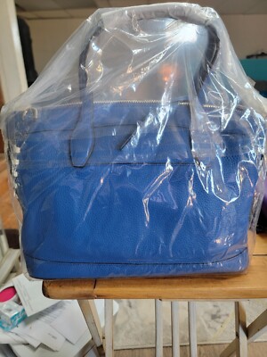 NWT Henri Bendel NOHO Satchel Novelty Gusset in Turkish Sea
