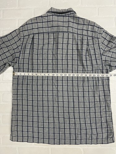 Feildmaster Shirt Men’s L Linen Gray/Blue Plaid Button Up - Picture 8 of 11