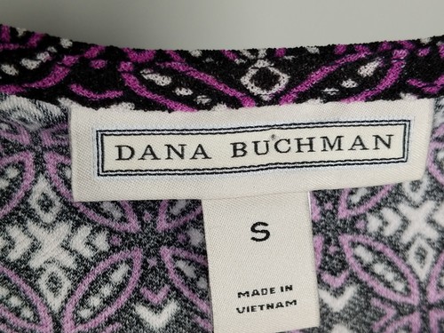 Dana Buchman Size S Small Purple Geometric Bell Sleeve Keyhole Sheath Dress - Picture 5 of 8