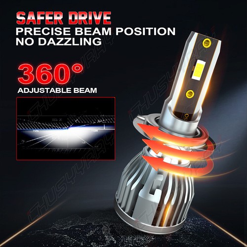 2x Brightest H7 LED Headlight Globe High or Low for Car Pickup Truck 12V Bulb - Picture 3 of 11