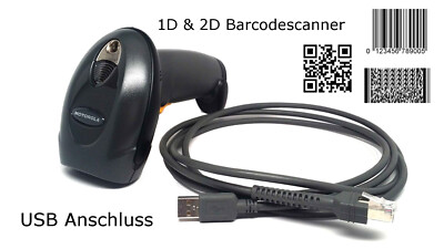 Barcodescanner Symbol DS4208 schwarz USB gebraucht 1D 2D Matrixcode QR Code