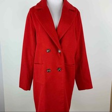 Pretty Little Thing Red Double Breasted Jacket Size 10