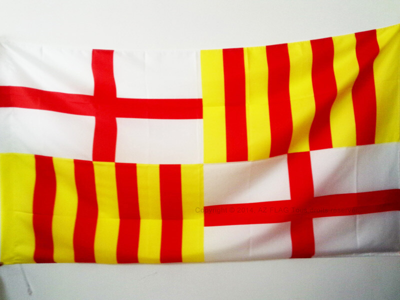 Drapeau Barcelone 150x90cm en polyester avec fourreau et double couture