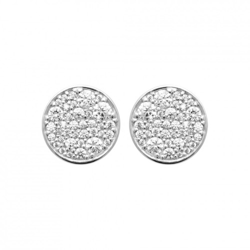 Boucles D'oreilles Puces Zirconium 5mm Argent Massif 925/1000 Rhodié Mixte