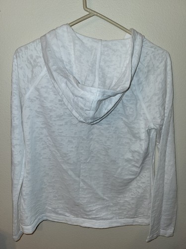 Exertex Girls Size PM White Semi Sheer Hooded Sweatshirt Full Zip L Sleeve 26 L - Picture 21 of 24