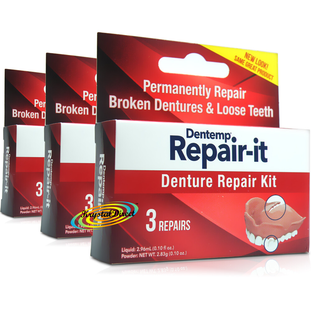 3x Dentemp Repair It Zinc Free Emergency Dental Repair Broken Dentures