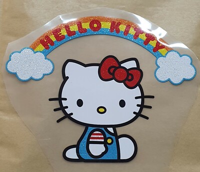 Großer Hello Kitty Wärmeübertragung Patch zum Aufbügeln für Kleidung 15 cm x 10 cm Kostenloser Versand im Vereinigten Königreich
