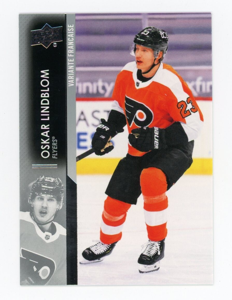 2021-22 Upper Deck Series 1 Oskar Lindblom French Variation Philadelphia Flyers