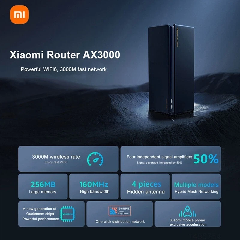 Original Xiaomi AX3000 Router WIFI6 5GHz + 2.4GHz Mesh System Router - Image 2 of 4