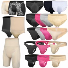 Men Hiding Gaff Panty Fake Padded Thicken Hip Pant For Crossdressing Transgender