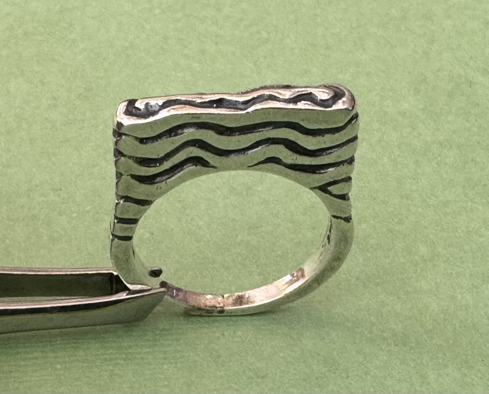 Rare Flat Stackable 925 Sterling Silver MEX8 Malo… - image 8