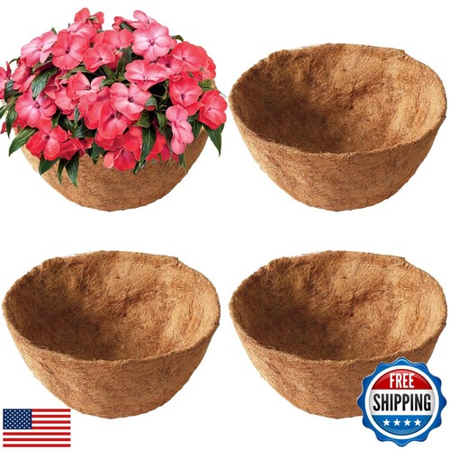 LCHUANG Coco Liners for Planters - 4 Pack 12 Inch Round Hanging Basket Liners