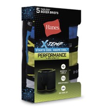 Hanes Boys' X-Temp Cotton-Stretch Mesh Boxer Briefs, 5-Pack, Size S 6-8 