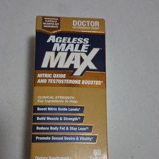 Ageless Male Max Nitric Oxide  Testosterone Booster 60 Caplets Vitamin D Zinc