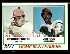 1978 Topps 1977 Home Run Leaders (George Foster / Jim Rice) #202