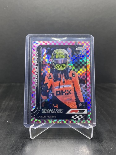 2025 Topps Chrome Formula 1 F1 Lando Norris Pink Checker Refractor /250 #136