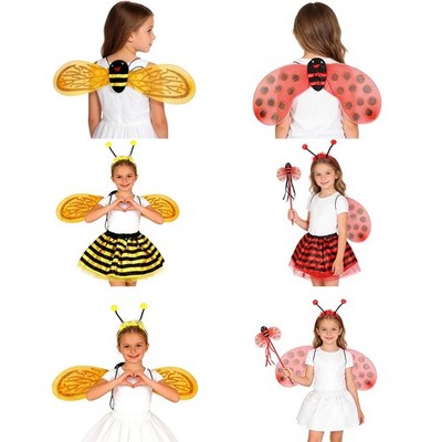 Kids Girls Insect Dress Up Clothes Stage Show Fairy Props Set Carnival Funny