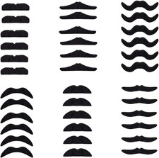 36 Pieces Fake Mustaches Beard, Self Adhesive Costume Accessories Novelty Mustac