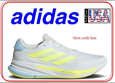 Adidas, Supernova Ease Running Shoes Men's, size 8, White Silver Yellow Athletic