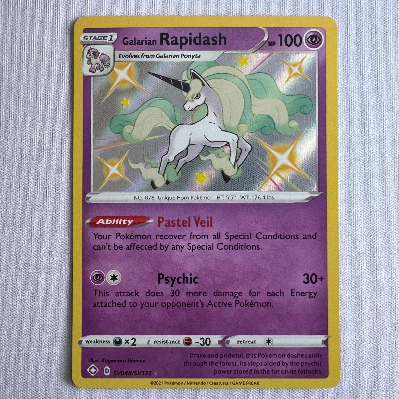 Galarian Rapidash SV048/SV122 Shining Fates Shiny Vault Pokemon Holo NM