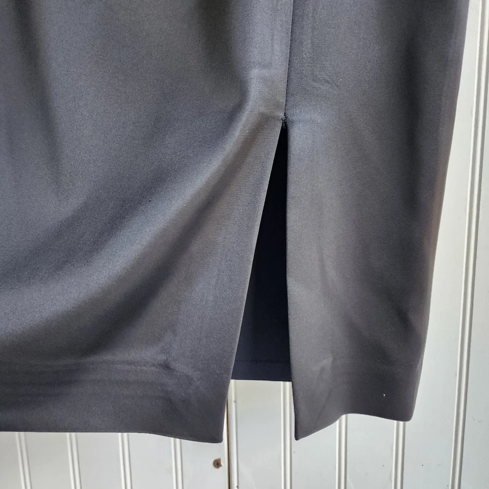 White House Black Market Women's  Satin Black Pencil Skirt Classic Acetate Sz 4 - Image 2 of 4