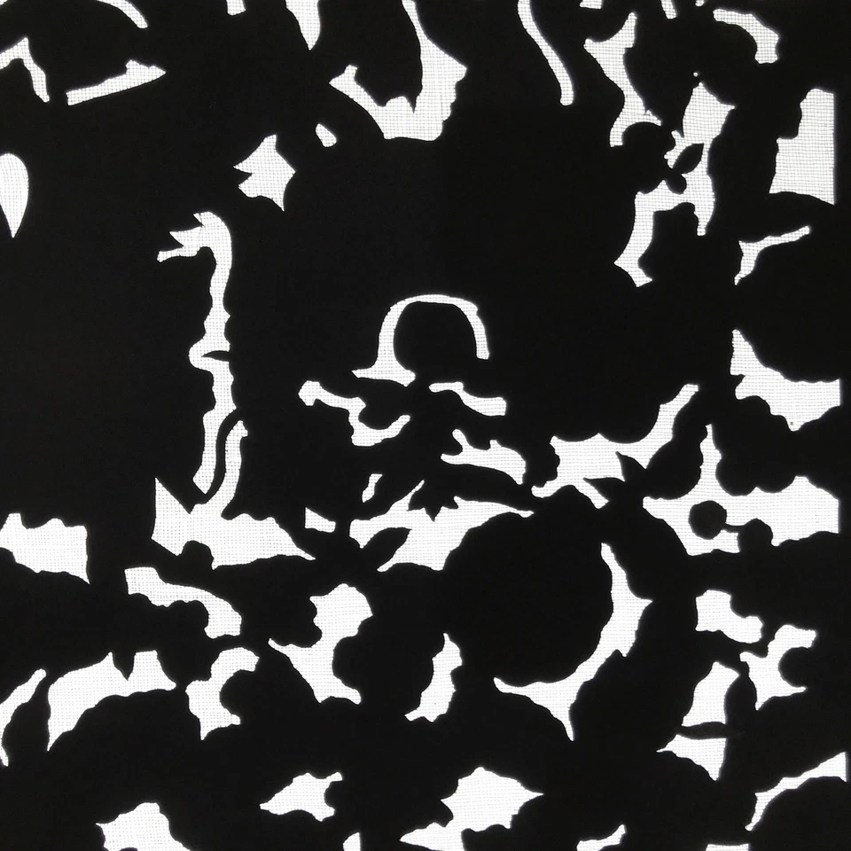 Antique Japanese Katagami Paper Kimono Stencil Katazome Silhouette Flowers C908 - Image 3 of 4